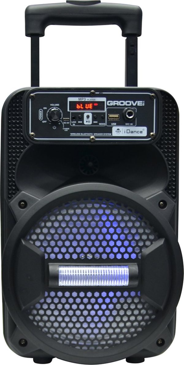 ALTAVOZ iDance BT KARAOKE MICROFONO INALAMBRICO  + MANDO + USB + MICRO SD +  LUCES LED TROLLEY 35CM
