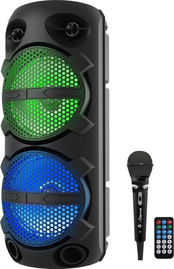 ALTAVOZ iDance BT KARAOKE MICROFONO - MANDO - LUCES LED TYPHOON 200