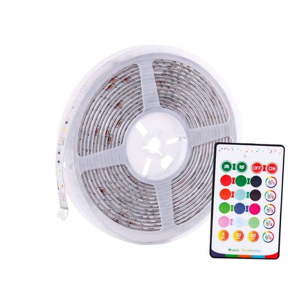 Tira LED de 72 Leds Digital Wifi 12Vdc Rgb+Cw+Ww Ip65 Controle Controlo Remoto Compatível Tuya 40.000H [Tywpc6-25T5]