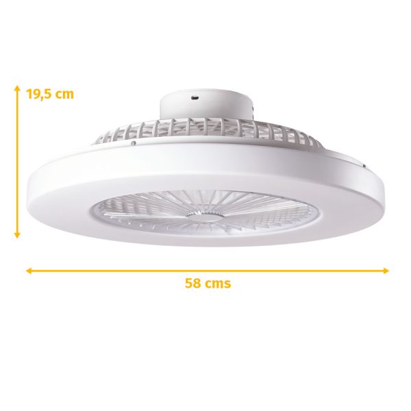 Fã de Teto 40W 2000Lm Iluminação LED Cct Variável Controle Controlo Remoto 50.000H - Branco[Ho-Ledfan-08-W] - Image 2