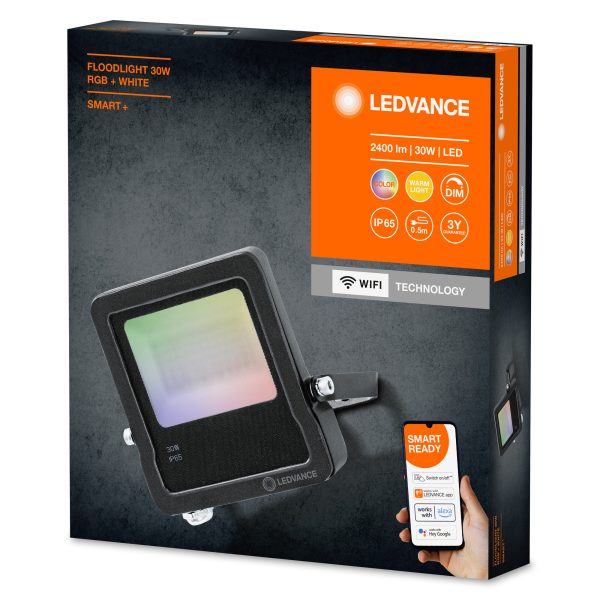 Ledvance Foco Projetor LED "Smart" 30W 2400Lm 3000K 100º IP65 Regulável - Image 2