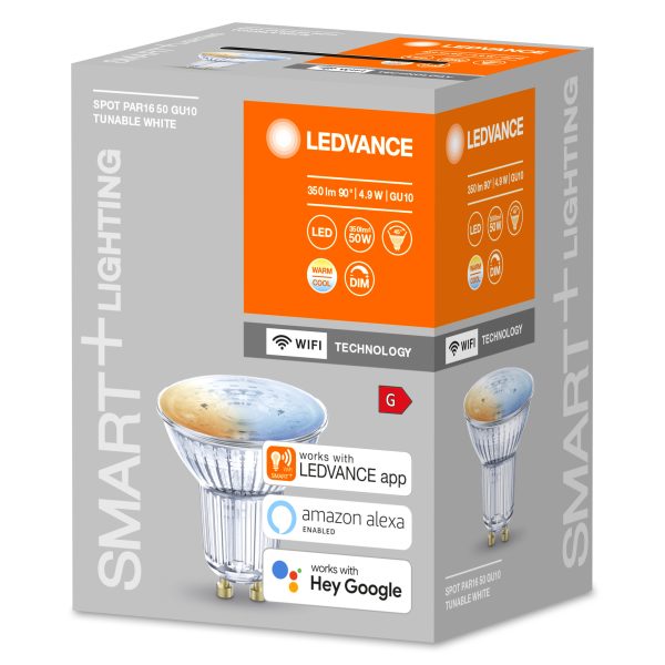 Lâmpada LED Ledvance "SMART" GU10 4,9W 350Lm 2700…6500K 45º IP20 Regulável - Image 2