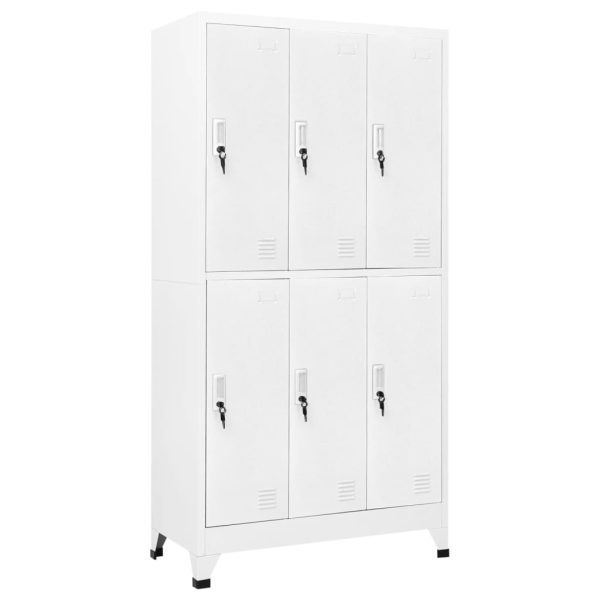 Cacifo com 6 compartimentos aço 90x45x180 cm cinzento