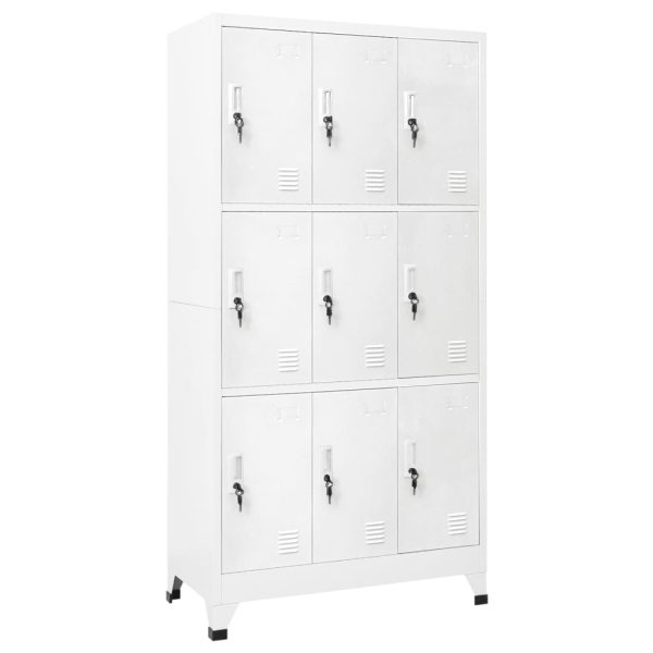 Cacifo com 9 compartimentos aço 90x45x180 cm cinzento