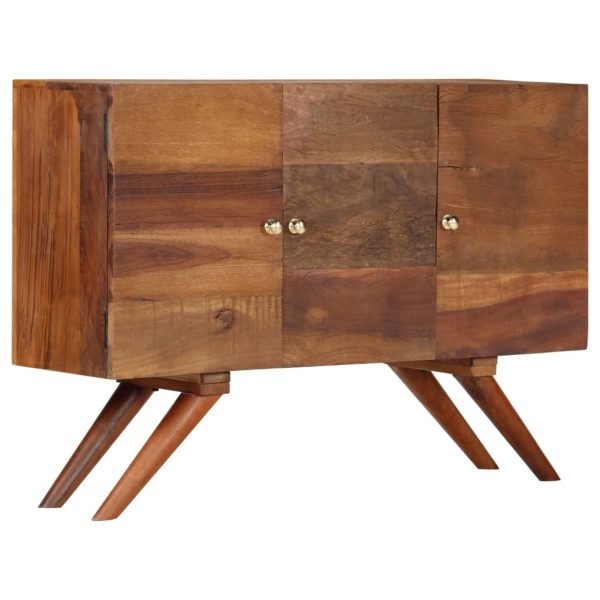Aparador em madeira recuperada maciça 110x30x75 cm castanho