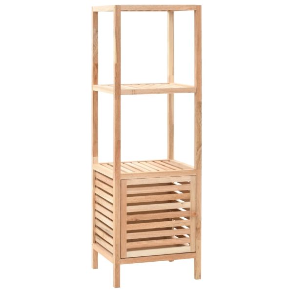 Armário de arrumação para WC nogueira maciça 39,5x35,5x123 cm