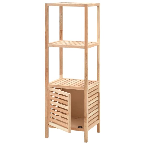 Armário de arrumação para WC nogueira maciça 39,5x35,5x123 cm - Image 2