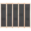 Divisória de quarto com 5 painéis 200x170x4 cm tecido cinzento - Image 2