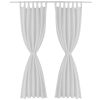 Cortinas de cetim com presilhas, 2 pcs 140 x 175 cm branco - Image 2