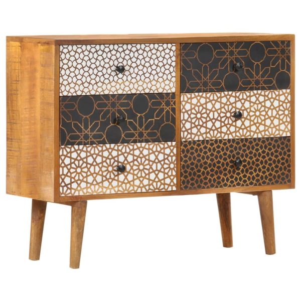 Aparador com estampagem 90x30x70 cm madeira mangueira maciça