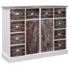 Aparador com 10 gavetas 113x30x79 cm madeira castanho