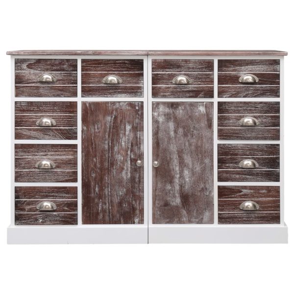 Aparador com 10 gavetas 113x30x79 cm madeira castanho - Image 2