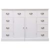 Aparador com 10 gavetas 113x30x79 cm madeira branco - Image 2