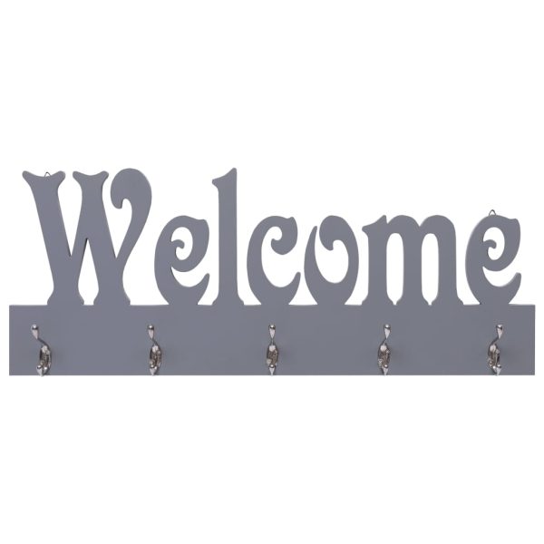Cabide de parede WELCOME 74x29,5 cm cinzento - Image 2