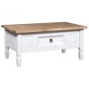 Mesa de centro Corona pinho mexicano 100x60x45 cm branco