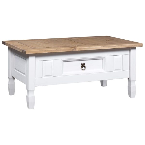 Mesa de centro Corona pinho mexicano 100x60x45 cm branco