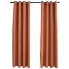 Cortinas blackout c/ argolas em metal 2 pcs 140x245 cm ferrugem - Image 2