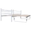 Estrutura de cama em aço 180x200/90x200 cm branco - Image 2