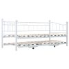 Estrutura de cama em aço 180x200/90x200 cm branco - Image 3