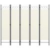 Divisória de quarto com 5 painéis 200x180 cm branco nata