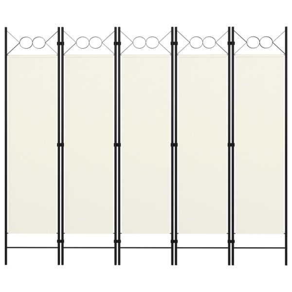 Divisória de quarto com 5 painéis 200x180 cm branco nata