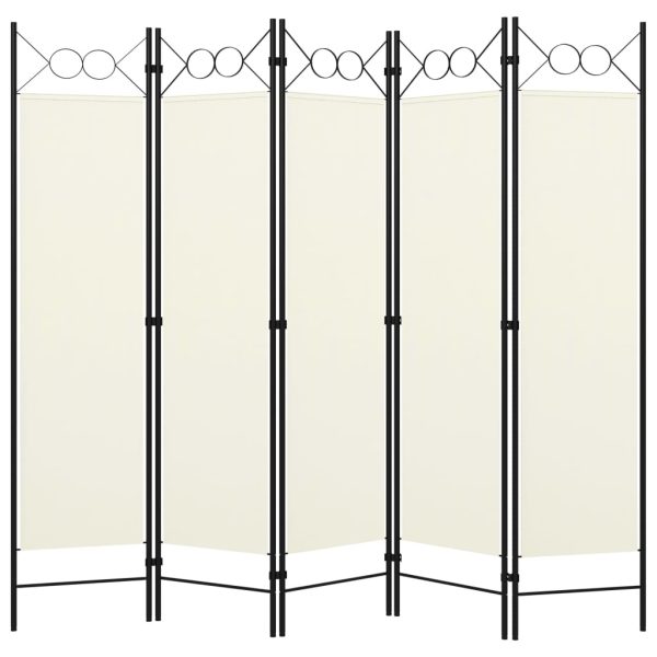 Divisória de quarto com 5 painéis 200x180 cm branco nata - Image 2