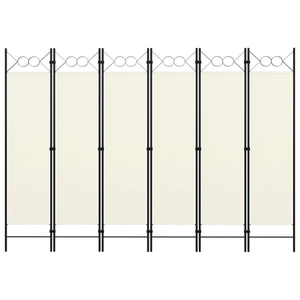 Divisória de quarto com 6 painéis 240x180 cm branco nata