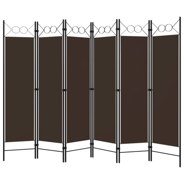 Divisória de quarto com 6 painéis 240x180 cm castanho - Image 2
