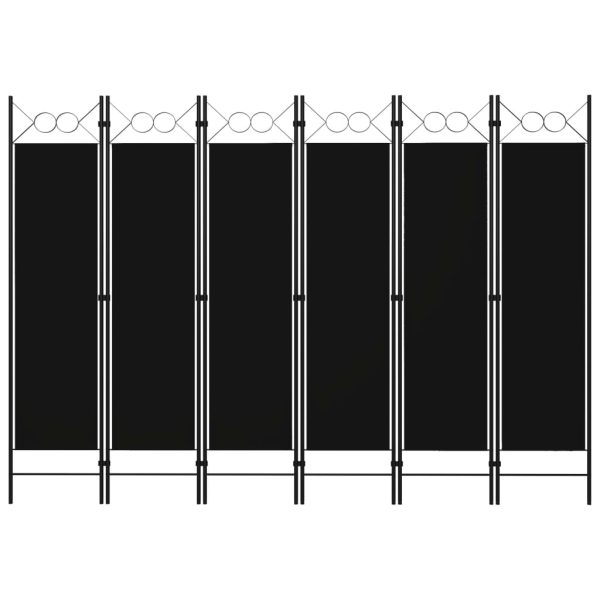 Divisória de quarto com 6 painéis 240x180 cm preto