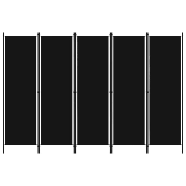 Divisão de quarto com 5 painéis 250x180 cm preto