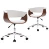 Cadeiras de jantar giratórias 2 pcs couro artificial branco - Image 2