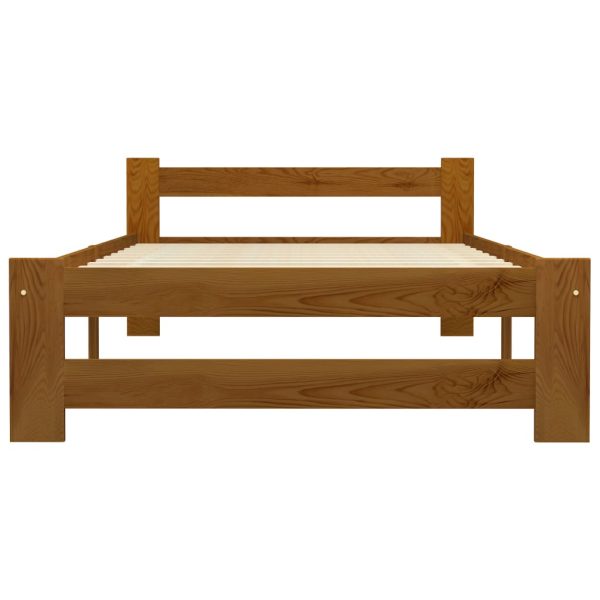 Estrutura de cama 90x200 cm madeira pinho maciço castanho mel - Image 3