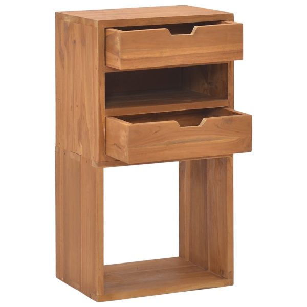 Mesa de cabeceira 40x30x76 cm madeira de teca maciça - Image 2