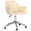 Cadeiras de jantar giratórias 2 pcs tecido cor creme - Image 3