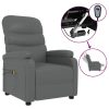 Poltrona de massagens elétrica couro artificial cinzento