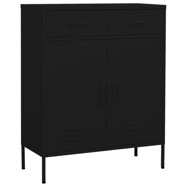 Armário de arrumação aço 80x35x101,5 cm preto