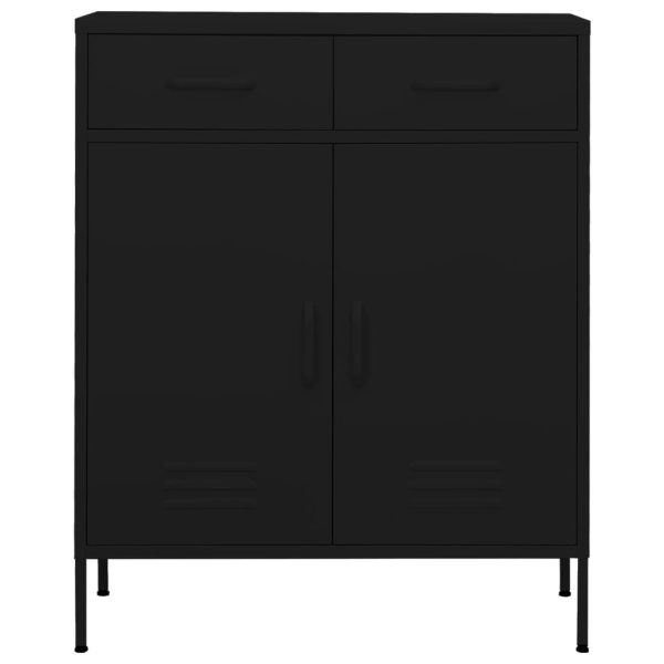 Armário de arrumação aço 80x35x101,5 cm preto - Image 2