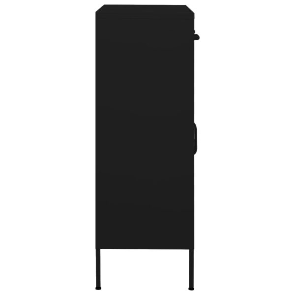 Armário de arrumação aço 80x35x101,5 cm preto - Image 3
