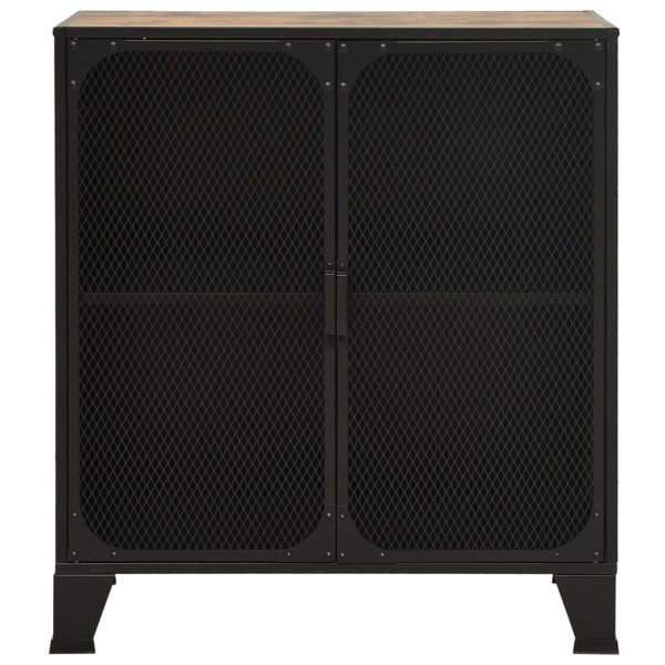Armário de arrumação 72x36x82 cm metal/MDF castanho rústico - Image 3