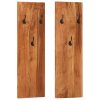 Bengaleiros parede 2 pcs 36x3x110 cm madeira de acácia maciça
