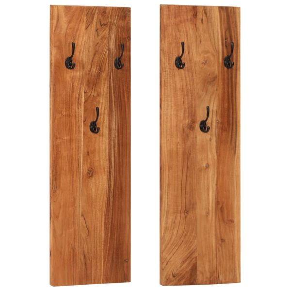 Bengaleiros parede 2 pcs 36x3x110 cm madeira de acácia maciça