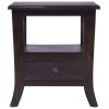 Mesa de cabeceira 40x40x45 cm mogno maciço preto claro - Image 2