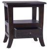 Mesa de cabeceira 40x40x45 cm mogno maciço preto claro - Image 3