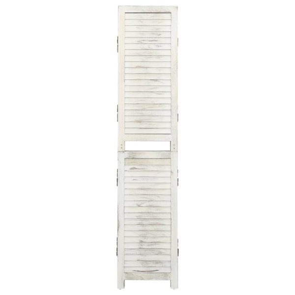 Biombo com 6 painéis 215x166 cm madeira branco antigo - Image 2