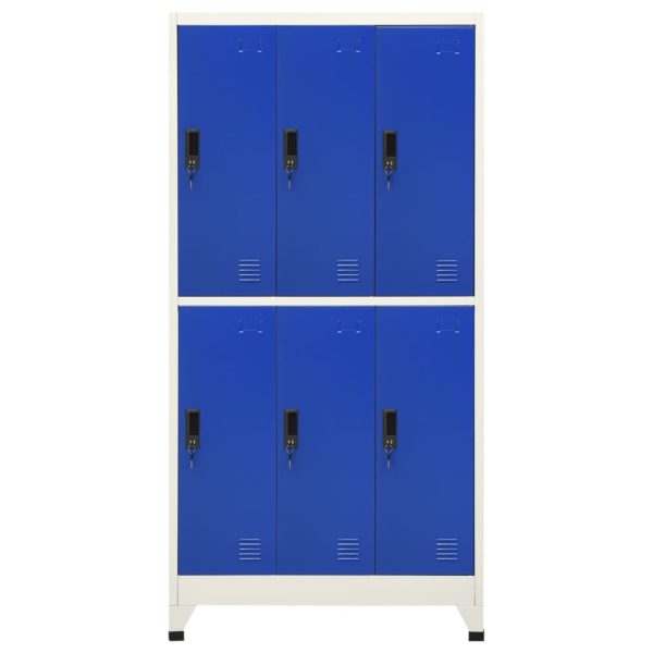 Cacifo aço 90x45x180 cm cinzento e azul - Image 2