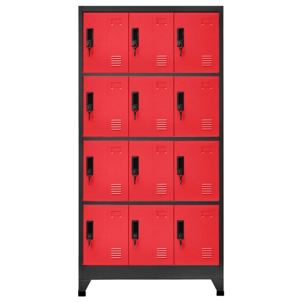 Cacifo aço 90x45x180 cm antracite e vermelho - Image 2