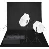 Kit de estúdio fotográfico com conjunto de iluminação e fundo