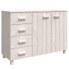 Aparador HAMAR 113x40x80 cm pinho maciço branco - Image 2