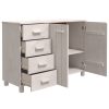 Aparador HAMAR 113x40x80 cm pinho maciço branco - Image 3