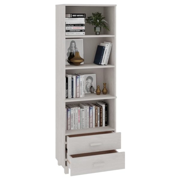 Aparador alto HAMAR 60x35x180 cm pinho maciço branco - Image 3